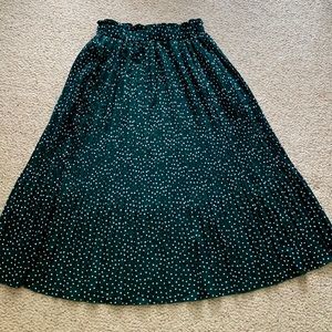 Amazon brand green polka dot midi skirt